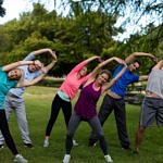 Stretching im Park