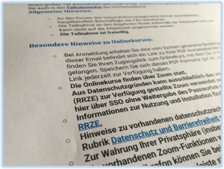 Zur Seite: Informationen zur Teilnahme